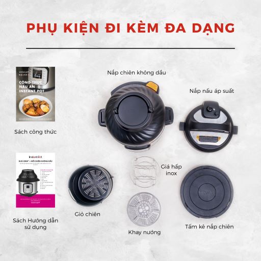 Nồi áp suất điện kết hợp chiên không dầu Instant Pot Duo Crisp 11 in 1 (8 lít) - Giao hàng miễn phí