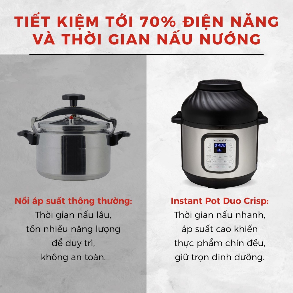 Nồi áp suất điện kết hợp chiên không dầu Instant Pot Duo Crisp 11 in 1 (8 lít) - Giao hàng miễn phí