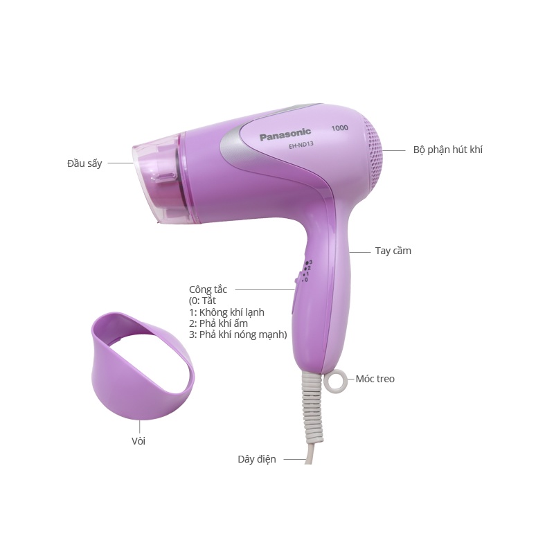 Máy sấy tóc Panasonic ND13 - Hàng chính hãng Panasonic bảo hành toàn quốc 12 tháng