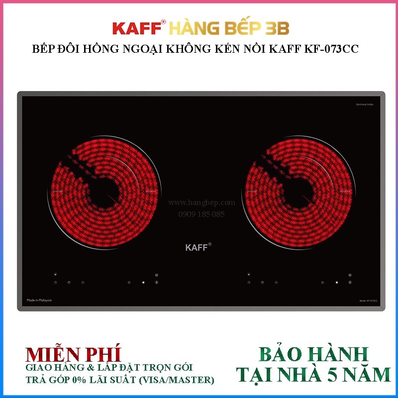 Bếp hồng ngoại đôi không kén nồi KAFF KF-FL0733C - CHÍNH HÃNG Bảo hành tại nhà 5 năm trên toàn quốc
