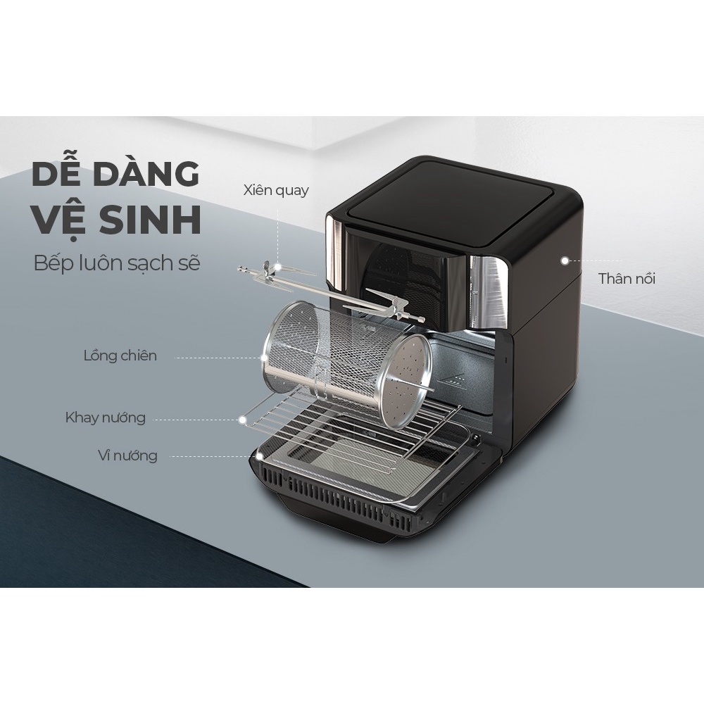 Nồi chiên không dầu Sunhouse 15 lít SHD4088 - Bảo hành chính hãng 12 tháng toàn quốc