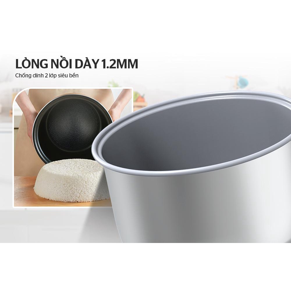 Nồi cơm điện chống dính 1.8 lít Sunhouse SHD8621 - Hàng Bếp 3B - Chính hãng