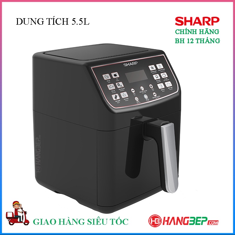Nồi chiên không dầu Sharp 5.5 lít KF-AF55EV-BK