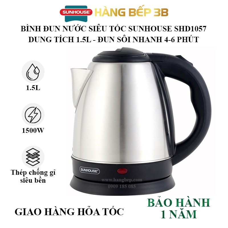 Bình đun nước siêu tốc Sunhouse 1.5 lít SHD1057