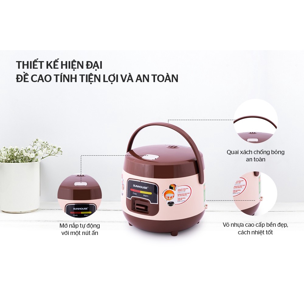 Nồi cơm điện 1 lít Sunhouse SHD8208C - Bảo hành chính hãng 1 năm toàn quốc