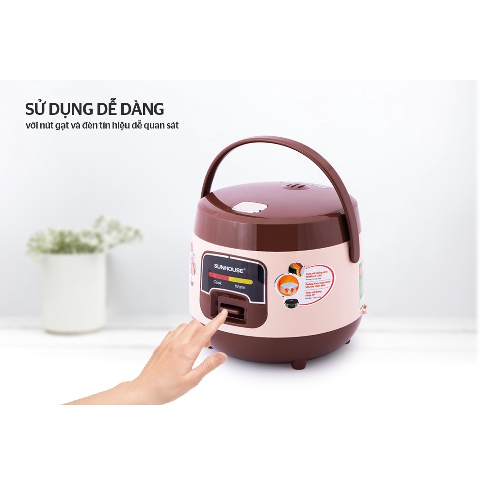 Nồi cơm điện 1 lít Sunhouse SHD8208C - Bảo hành chính hãng 1 năm toàn quốc