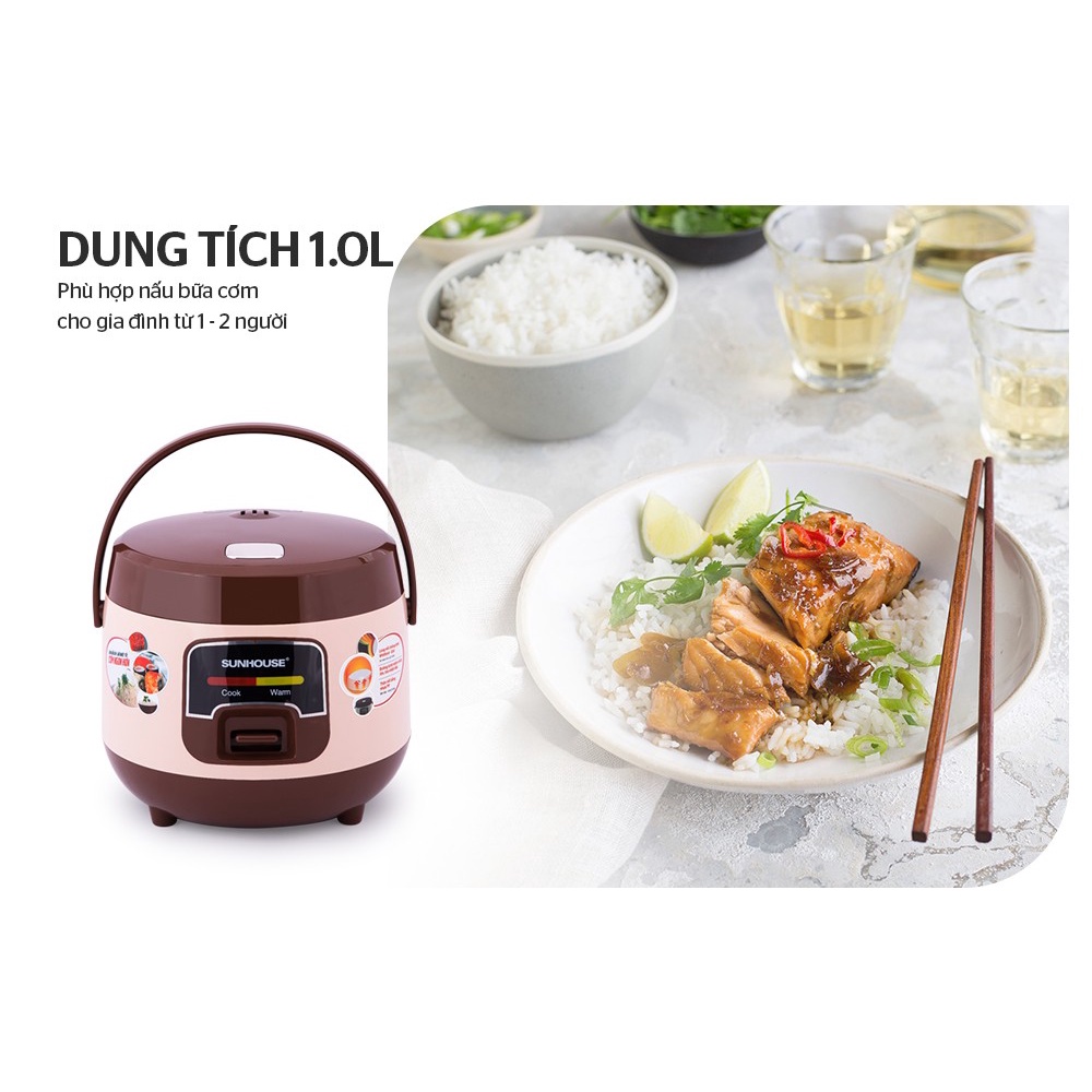 Nồi cơm điện 1 lít Sunhouse SHD8208C - Bảo hành chính hãng 1 năm toàn quốc