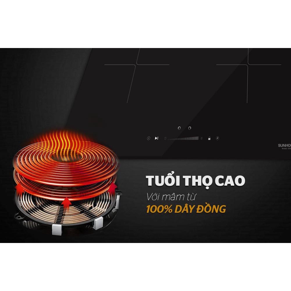 Bếp đôi điện từ Sunhouse SHB-DI02 - Bảo hành tại nhà 3 năm, nhân viên đến nhà