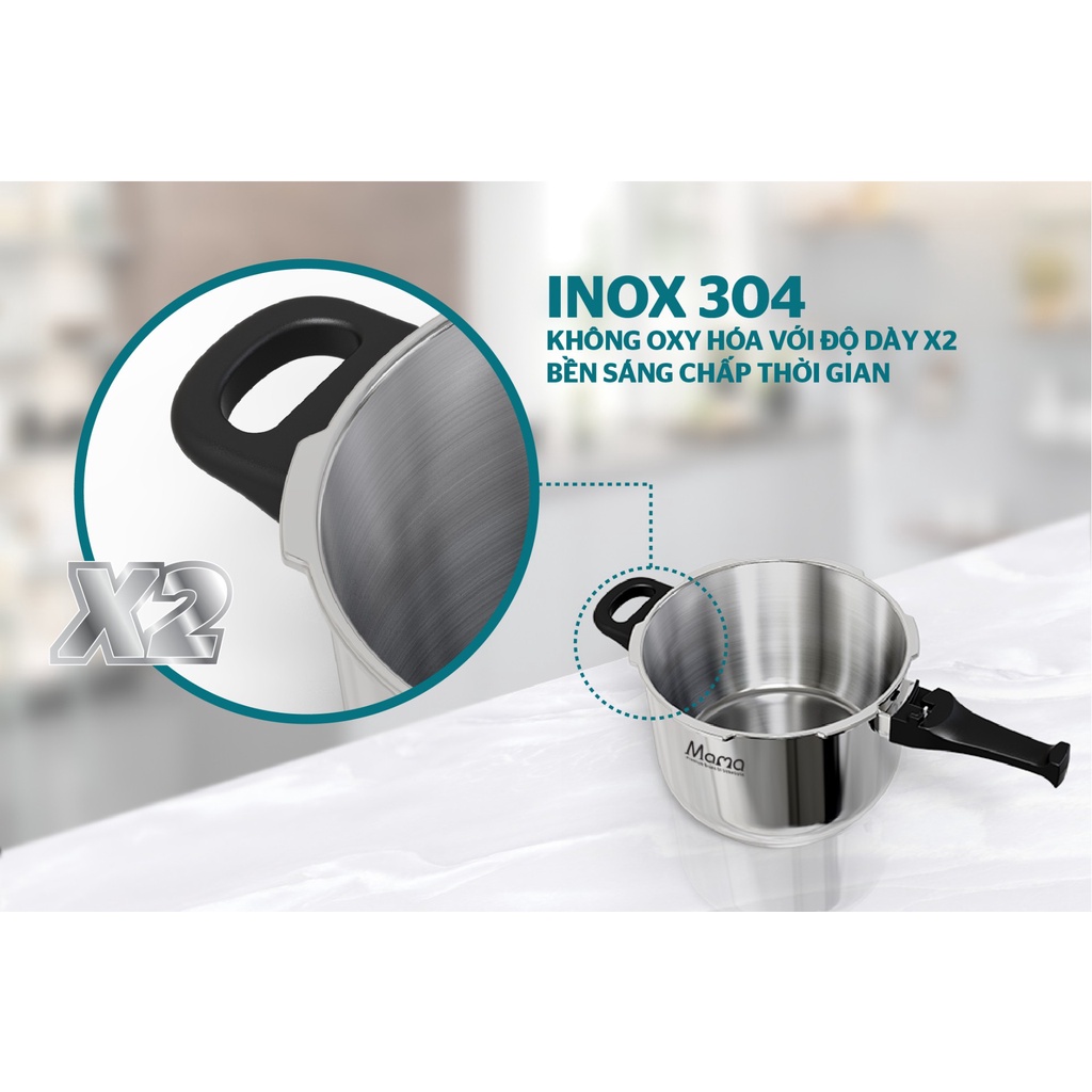 Nồi áp suất inox 304 Sunhouse MAMA SHG9906M1 - Sử dụng bếp từ