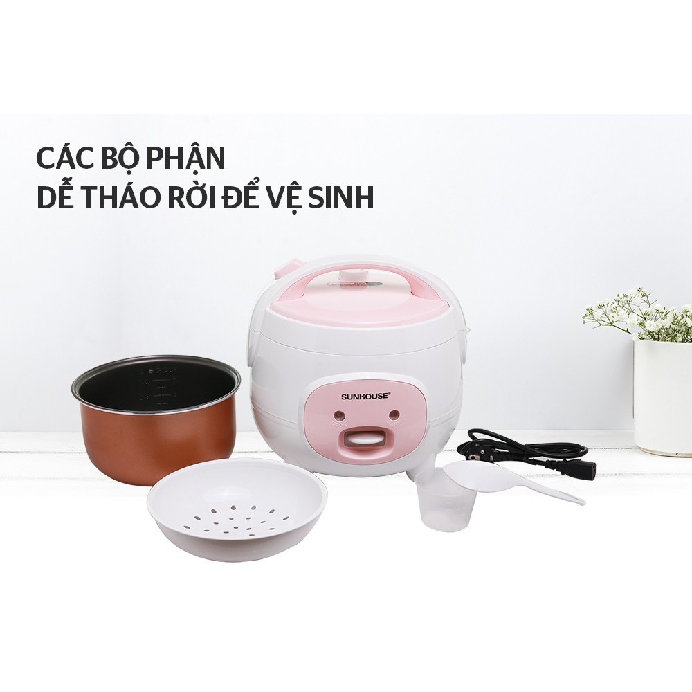 Nồi cơm điện nắp gài Sunhouse 1.8 lít SHD8607W - Bảo hành chính hãng 12 tháng toàn quốc