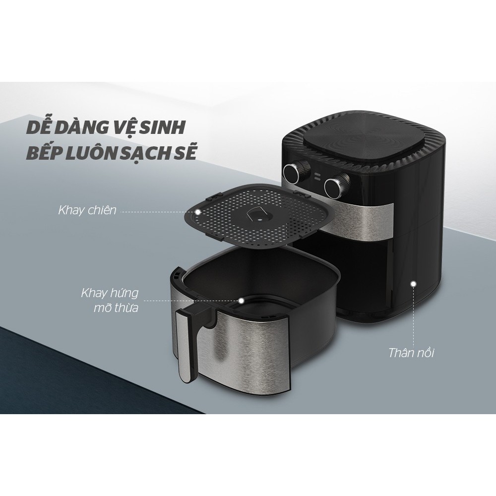 Nồi chiên không dầu Sunhouse 6 lít SHD4026 [model mới 12.2021] - Bảo hành hãng 12 tháng