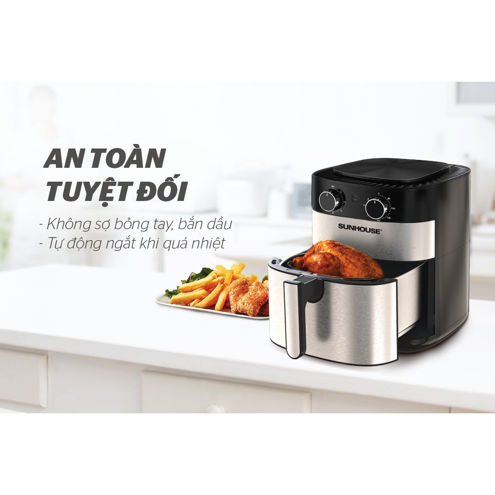Nồi chiên không dầu Sunhouse 6 lít SHD4026 [model mới 12.2021] - Bảo hành hãng 12 tháng