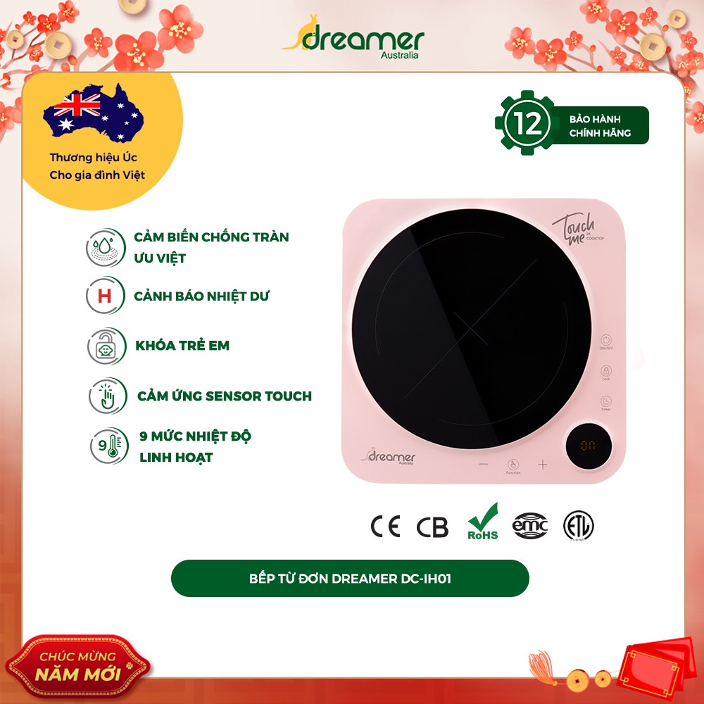 Bếp điện từ đơn Dreamer DC-IH01 2200W - Bảo hành 12 chính hãng