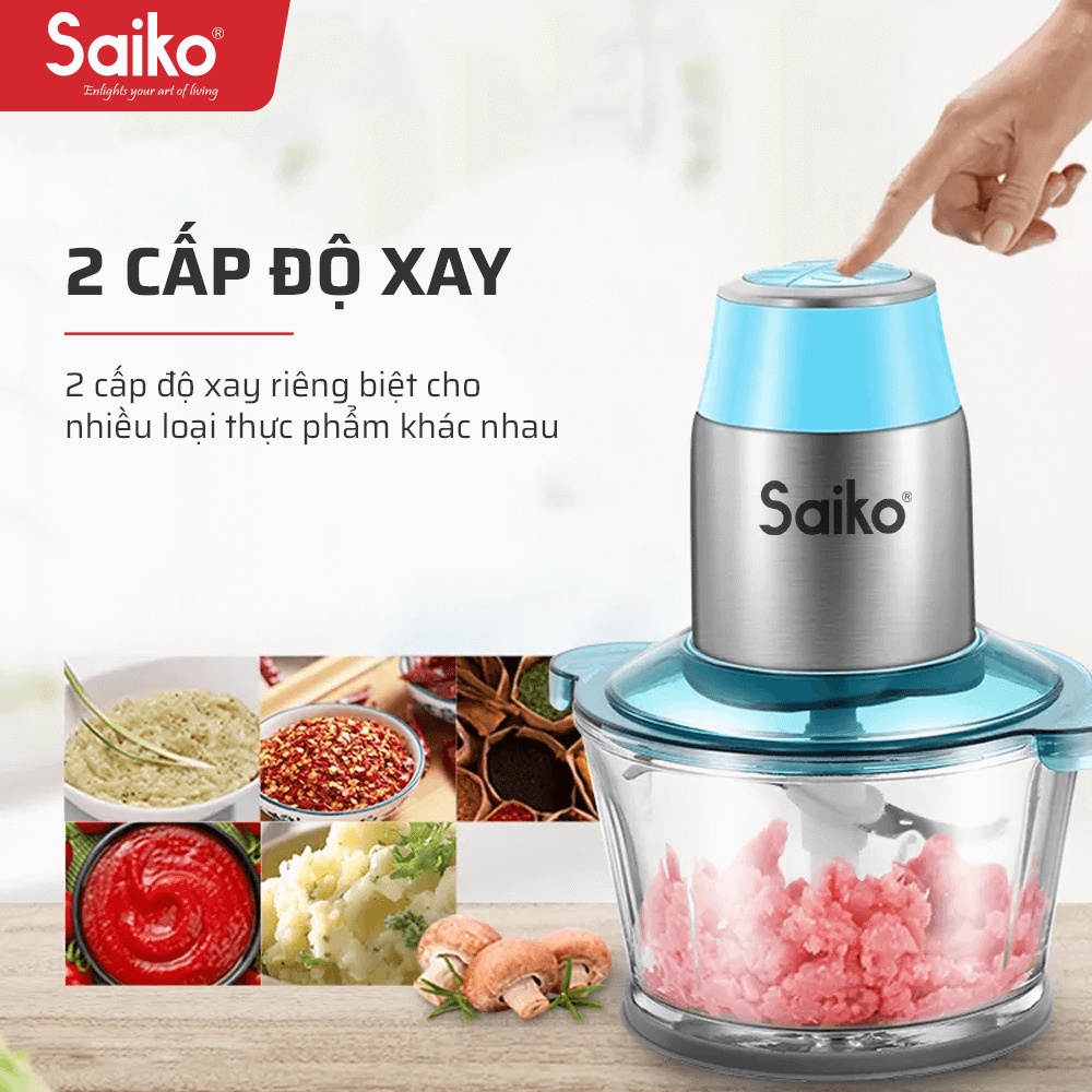 Máy xay thịt đa năng cối thủy tinh Saiko FCP-403 (300W) - Bảo hành chính hãng 18 tháng toàn quốc