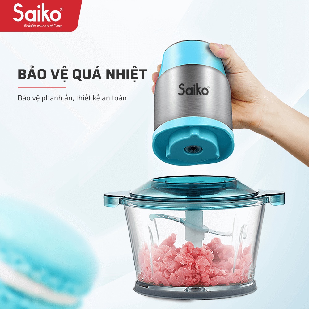 Máy xay thịt đa năng cối thủy tinh Saiko FCP-403 (300W) - Bảo hành chính hãng 18 tháng toàn quốc