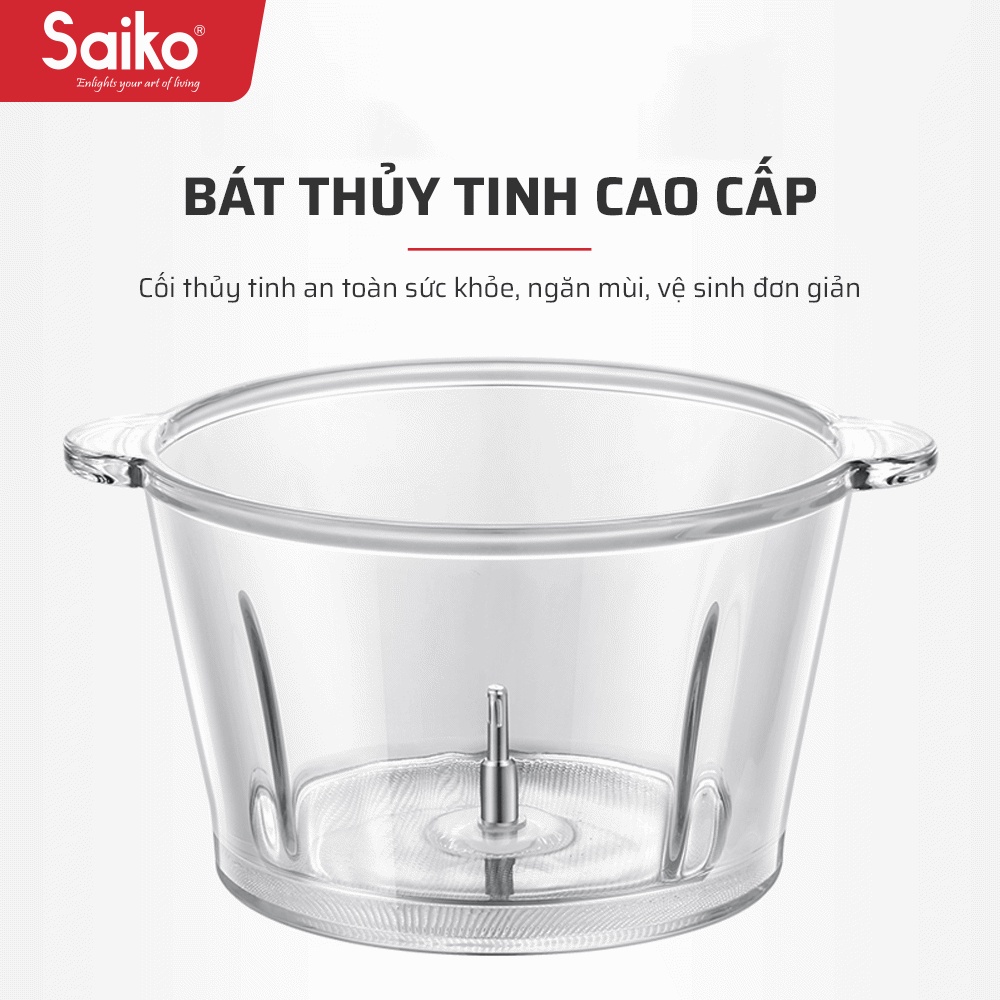 Máy xay thịt đa năng cối thủy tinh Saiko FCP-403 (300W) - Bảo hành chính hãng 18 tháng toàn quốc