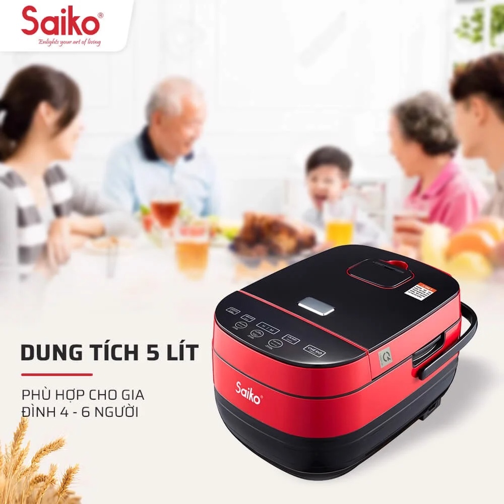 Nồi com điện tử cao tần 1.8 lít Saiko IH-5500T - Bảo hành chính hãng 2 năm