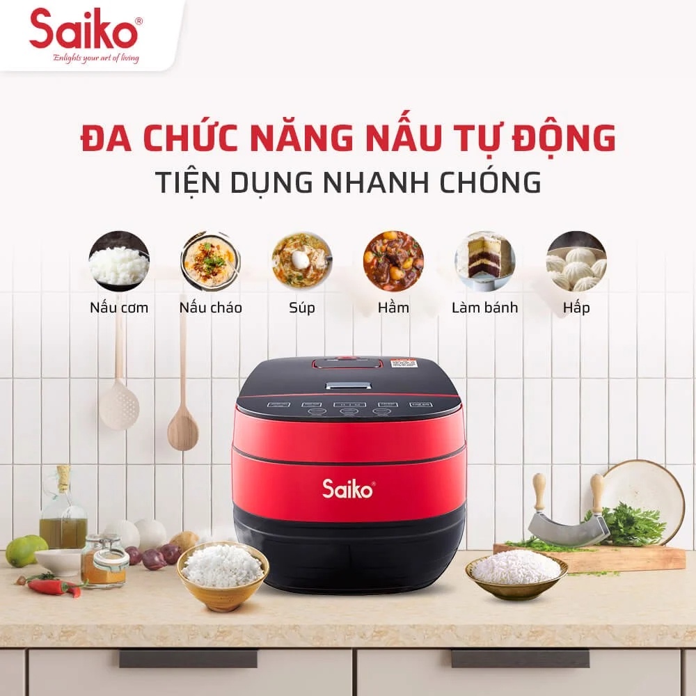 Nồi com điện tử cao tần 1.8 lít Saiko IH-5500T - Bảo hành chính hãng 2 năm
