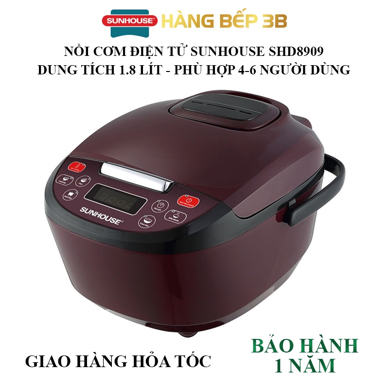 Nồi cơm điện tử chống dính 1.8 lít Sunhouse SHD8909