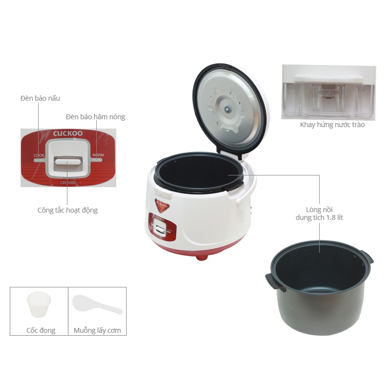 Nồi cơm điện nắp gài Hàn Quốc Cuckoo CR-1055