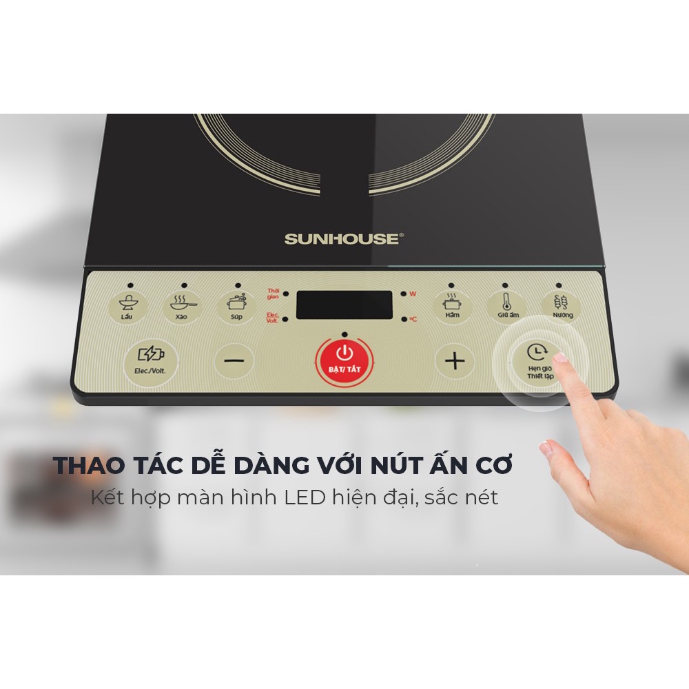 Bếp điện từ cơ Sunhouse SHD6165 - TẶNG NỒI LẨU - Hàng chính hãng - Hàng Bếp 3B