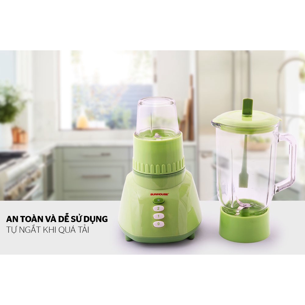 Máy xay sinh tố Sunhouse cối thủy tinh SHD5112 - xanh