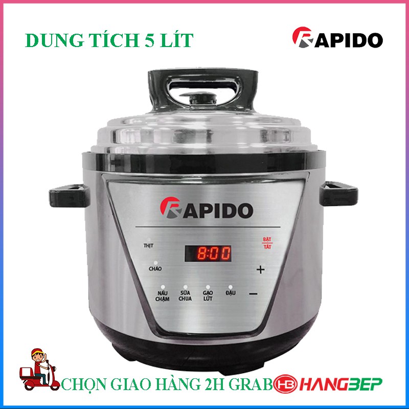 Nồi áp suất điện 5 lít đa năng Rapido RPC900-D
