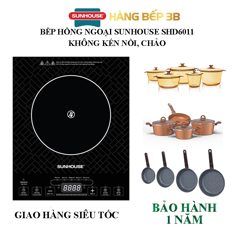 Bếp hồng ngoại cơ Sunhouse SHD60011 KHÔNG KÉN CHẢO, NỒI - [Vĩ nướng đi kèm]
