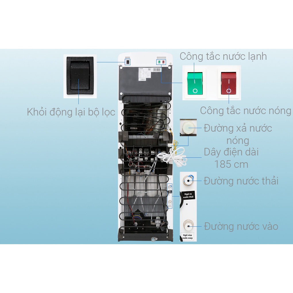 Máy lọc nước RO nóng lạnh Toshiba TWPW1643SV(W) Bảo hành chính hãng tại nhà 12 tháng