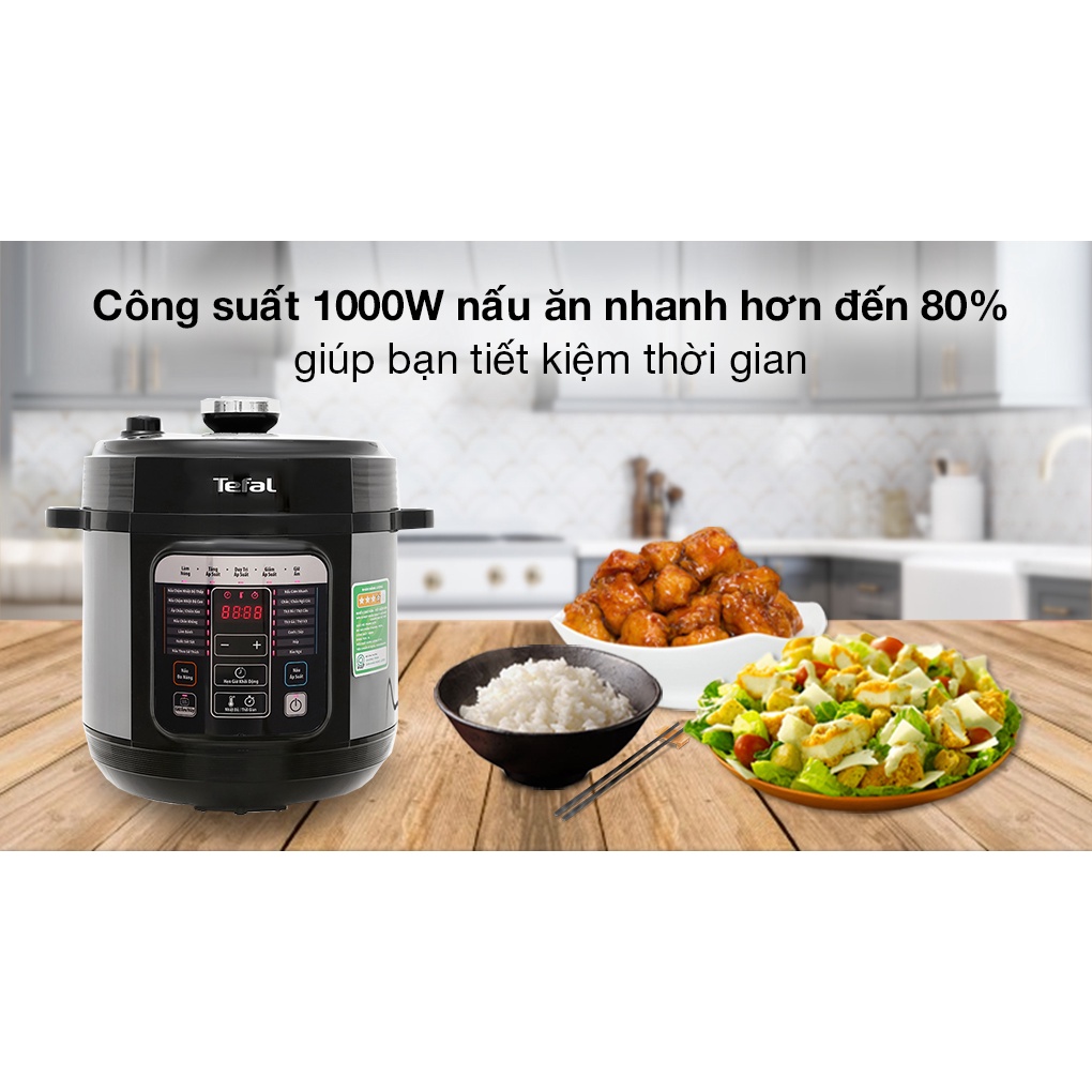 Nồi áp suất điện 6 lít Tefal CY601868 - Bảo hành 24 tháng Tefal chính hãng