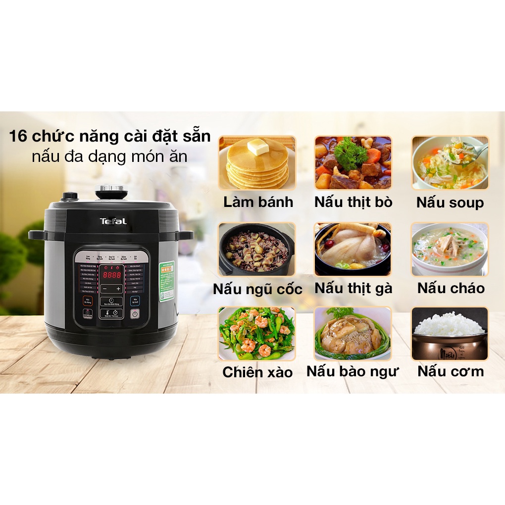 Nồi áp suất điện 6 lít Tefal CY601868 - Bảo hành 24 tháng Tefal chính hãng