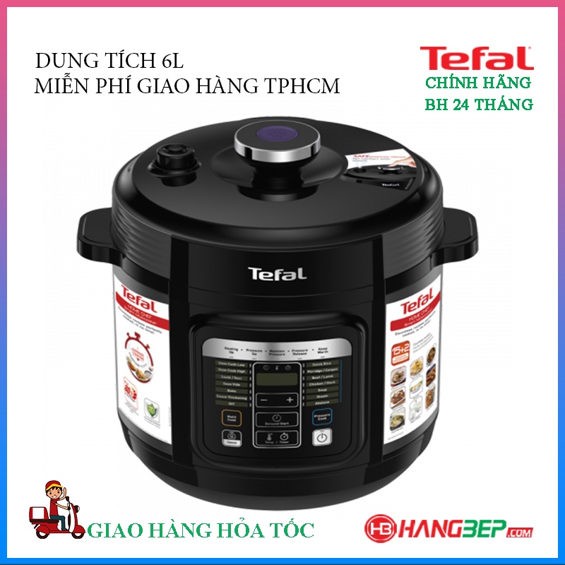 Nồi áp suất điện 6 lít Tefal CY601868 - Bảo hành 24 tháng Tefal chính hãng