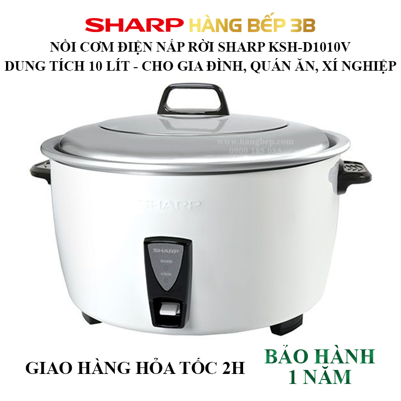 Nồi cơm điện nắp rời Sharp 10 lít KSH-D1010V/ 3.8 lít KSH-D40V - Chính hãng bảo hành 1 năm