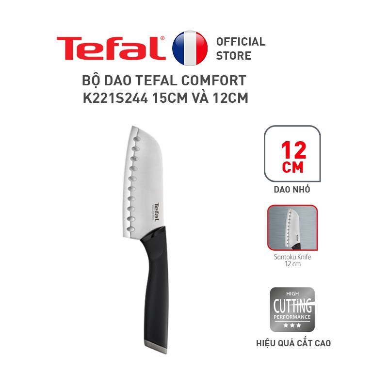 Bộ dao Tefal Comfort K221S244 15cm và 12cm - Phân phối hàng chính hãng có VAT