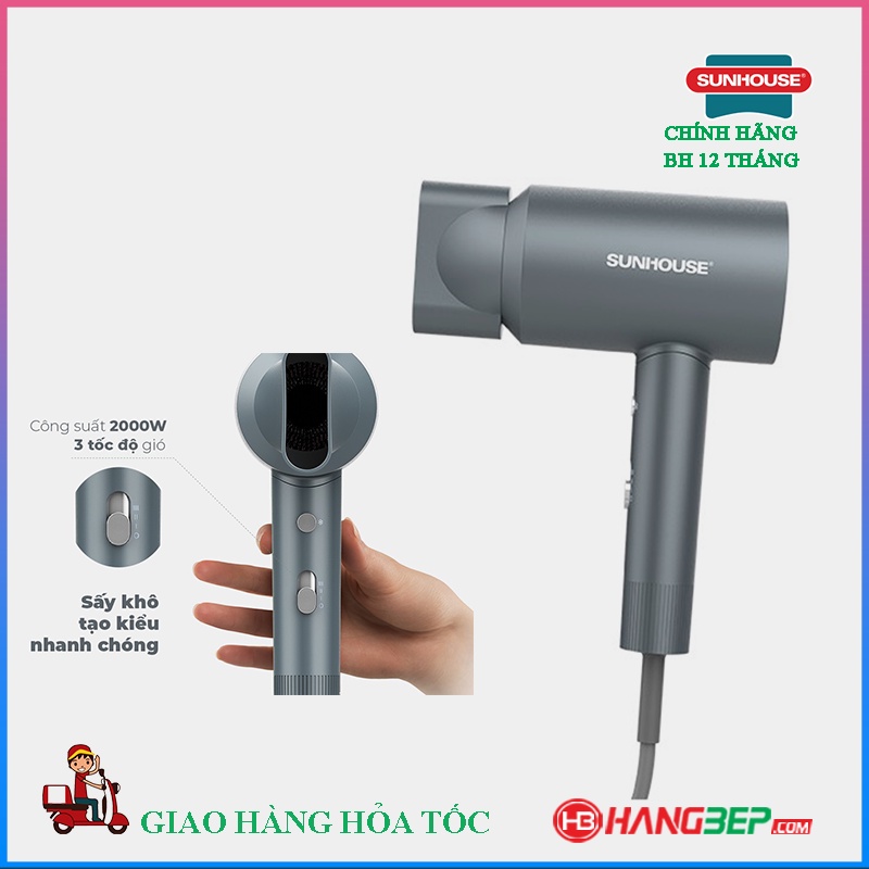 Máy sấy tóc Sunhouse SHD2315B/G - Model mới nhất 3.2022 - bảo hành hãng 12 tháng