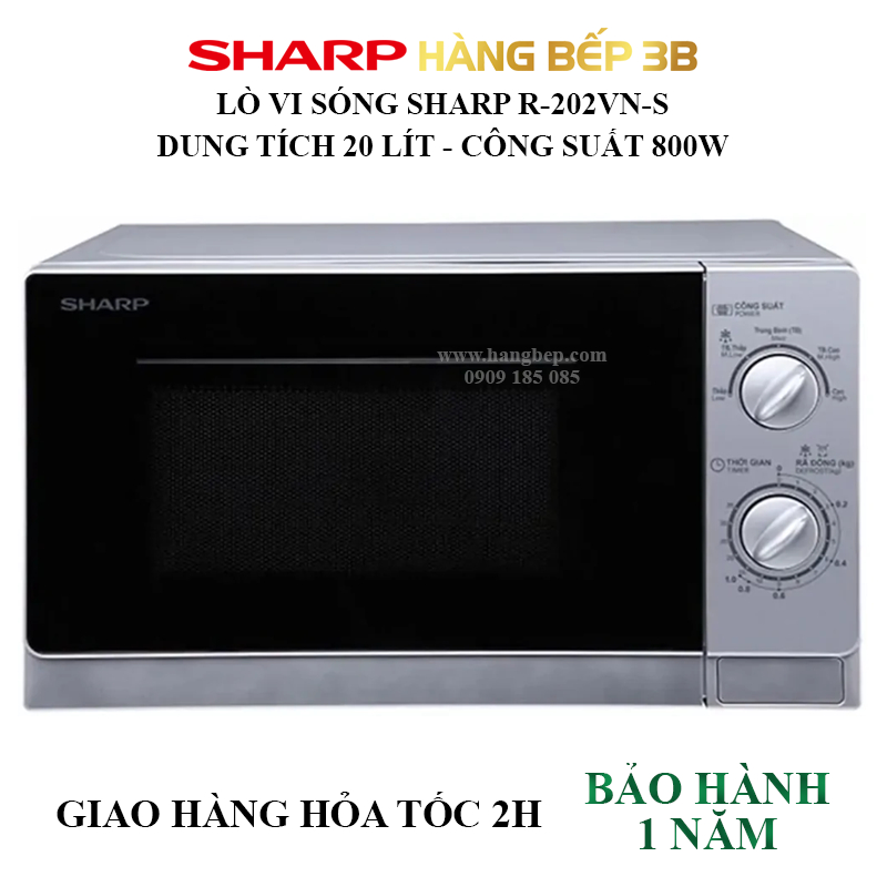 Lò vi sóng Sharp 20 lít R-202VN-S / R-209VN-SK - Bảo hành tại hãng 12 tháng toàn quốc