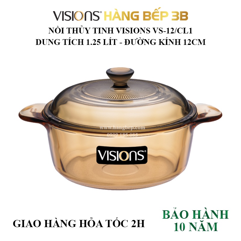 Nồi thủy tinh Visions 3.2 lít VS-32 - SẢN XUẤT TẠI PHÁP BẢO HÀNH CHÍNH HÃNG 10 NĂM