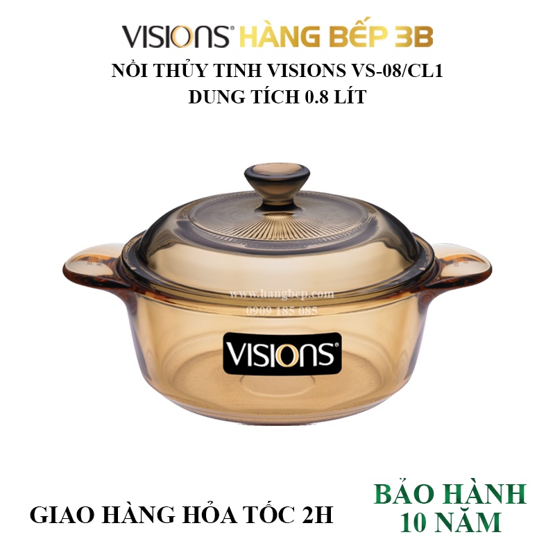 Nồi thủy tinh Visions 3.2 lít VS-32 - SẢN XUẤT TẠI PHÁP BẢO HÀNH CHÍNH HÃNG 10 NĂM