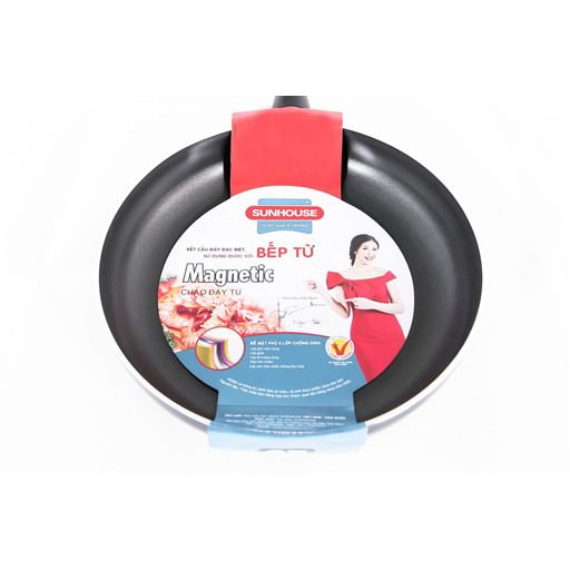 Chảo chiên sử dụng bếp từ Sunhouse 24cm Magnetic Pan SHM24