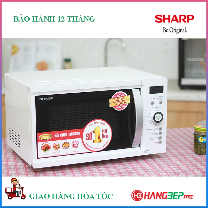 Lò vi sóng có nướng Sharp 23 lít R-G371VN-W - Bảo hành tại hãng 12 tháng toàn quốc