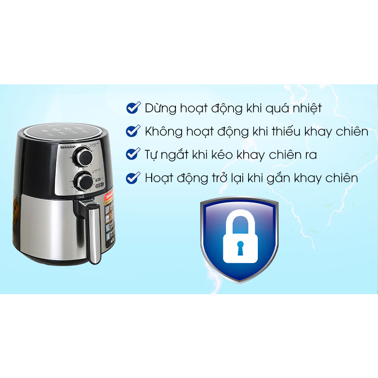 Nồi chiên không dầu Sharp 4.2 lít KF-AF42MV-ST - Bảo hành chính hãng 12 tháng