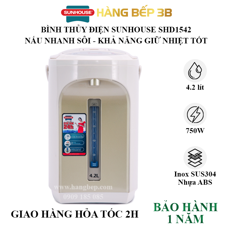 Bình thủy điện 4.2 lít Sunhouse SHD1542 - Bảo hành 12 tháng CHÍNH HÃNG