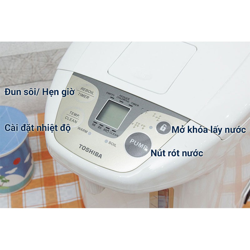 Bình thủy điện Toshiba PLK-30FL(WT)VN 3.0 lít