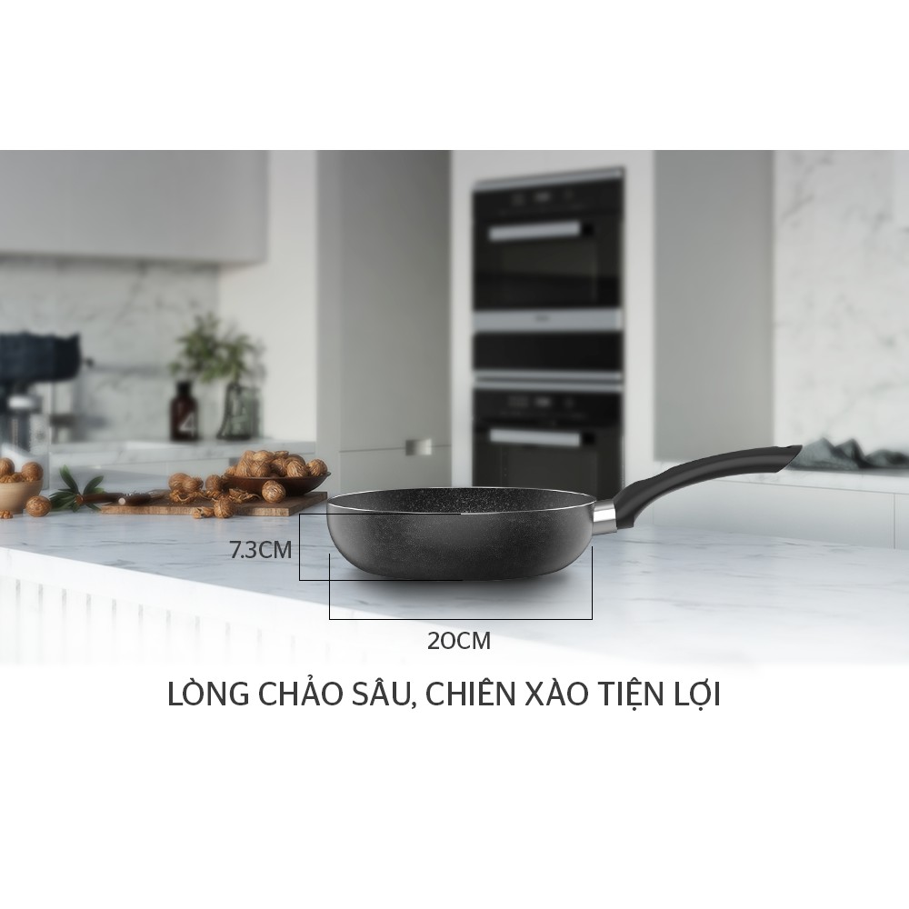 Chảo sâu lòng đáy từ 20cm Sunhouse SHS20MB / SHS20MO