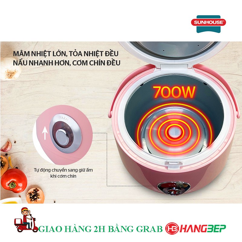 Nồi cơm nắp gài Happy Time 1.8 lít HTD8521P / 1.2 lít HTD8522G
