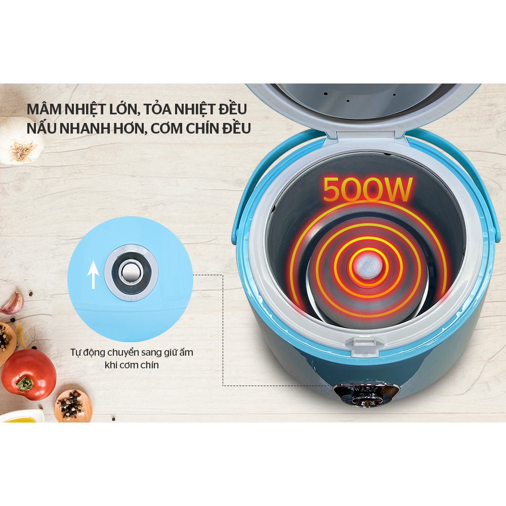 Nồi cơm nắp gài Happy Time 1.8 lít HTD8521P / 1.2 lít HTD8522G