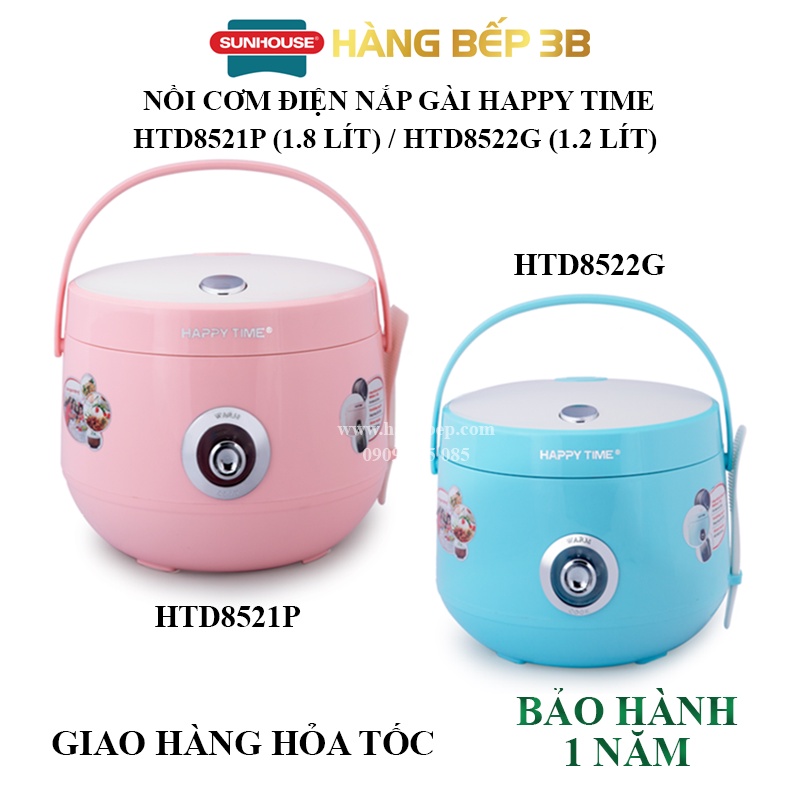 Nồi cơm nắp gài Happy Time 1.8 lít HTD8521P / 1.2 lít HTD8522G