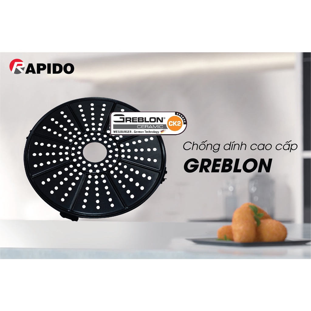 Nồi chiên không dầu Rapido 6.5 lít RAF 6.5M2 - Sản xuất VN - Bảo hành 1 năm chính hãng