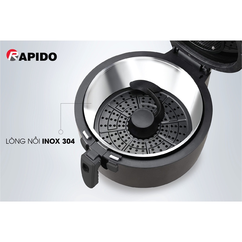 Nồi chiên không dầu Rapido 6.5 lít RAF 6.5M2 - Sản xuất VN - Bảo hành 1 năm chính hãng