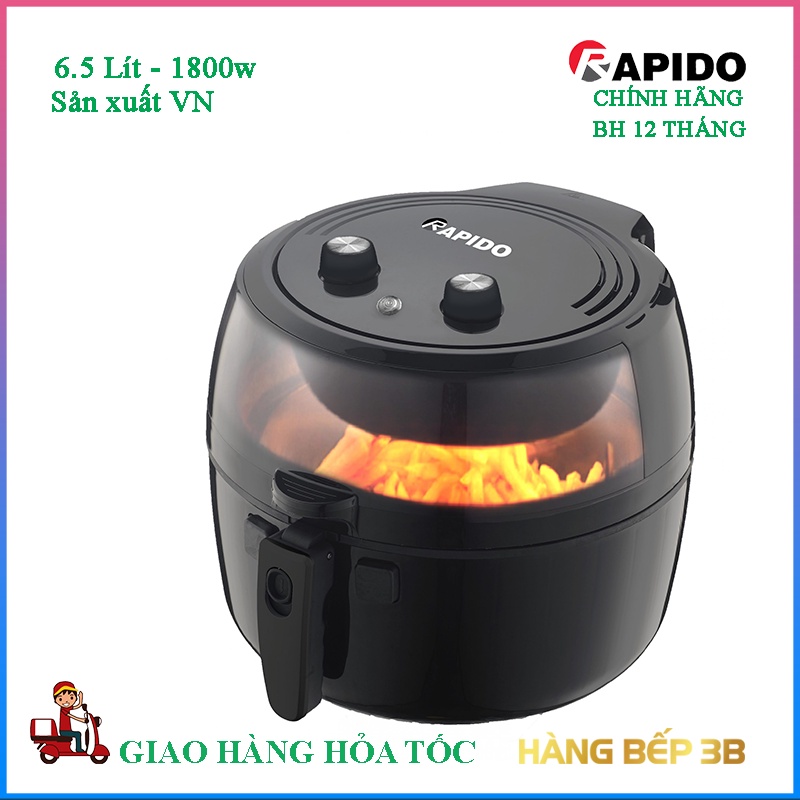 Nồi chiên không dầu Rapido 6.5 lít RAF 6.5M2 - Sản xuất VN - Bảo hành 1 năm chính hãng